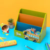 Personalised 3 Partation Bookrack | School Bus