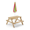 Rectangular Picnic table with Parasol | Natural