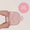 Roll & Go Mealtime Silicone Mat with Spoon | Blush Pink