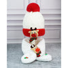 2Pcs White Reindeer Themed Winter Cap Beanie With Matching Long Style Neck Muffler | 3-10 Years