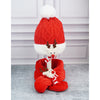 2Pcs Red Nose Reindeer Themed Winter Cap Beanie With Matching Long Style Neck Muffler | 3-10 Years