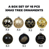 16pcs Black and Gold theme Shimmer Christmas Ball Tree ornaments XMAS Decoration Set - Little Surprise Box16pcs Black and Gold theme Shimmer Christmas Ball Tree ornaments XMAS Decoration Set