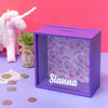 Personalised Shadow Piggy Bank | Purple