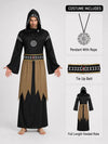 Spooky Black Robe Adult Halloween costume Fancy Dress Up