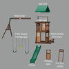 Lakewood Play Tower with Swings and Slide