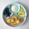 Healthy Meal Suction Plate with Dividers Set | Grey/Aqua