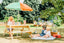 Rectangular Picnic table with Parasol | Natural