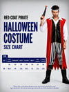 Red Coat Pirate Adult Halloween Costume Fancy Dress Up