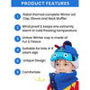 3pcs Quilted Robot Theme Winter Cap, Mufflers and Gloves - Little Surprise Box3pcs Quilted Robot Theme Winter Cap, Mufflers and Gloves