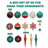 50 pcs Maroon, Green & White Christmas Ball tree ornaments XMAS decoration/Decor set - Little Surprise Box50 pcs Maroon, Green & White Christmas Ball tree ornaments XMAS decoration/Decor set