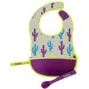 Travel Bib & Flexible Soft Bite Spoon Set | Cactus Capers