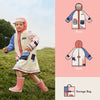 Bold Geometric Print Cream & Pink Raincoat for Kids - Little Surprise BoxBold Geometric Print Cream & Pink Raincoat for Kids