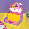 Personalised 2 Slot Stationery Holder | Rainbow Unicorn