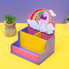 Personalised 2 Slot Stationery Holder | Rainbow Unicorn