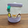 Jute Cotton Storage Basket with Lid | Purple Paw