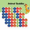 Round waterproof name labels - Animal Buddies