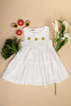 Organic Cotton Muslin Flower Dress & Sunflower Rubberbands Set Gift Set
