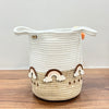 Jute Cotton Storage Basket | Rainbow Raindrops
