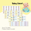 Mixed Waterproof Labels for Kids - Baby Safari
