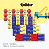 Mixed Waterproof Labels for Kids - Builder Zone