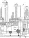 Cityscape- Colouring Book for Adults