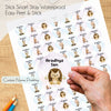 Round waterproof name labels - Cute Critters