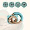 Wood + Silicone Disc & Ring Teether | Bear