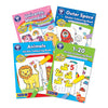 Set of 4: Unicorn, Mermaids and More, Outer Space, Animals and 1-20 Sticker Colouring Books