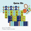 Mixed Waterproof Labels for Kids - Game On