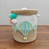 Jute Cotton Storage Basket with Lid | Toffee Drift