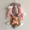 Personalised Name Hanging |Blush Pink Teddy On a Swing