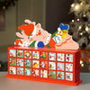 24 Days Deer On Roof Block Shaped Wooden Advent Calendar