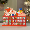 24 Days Deer On Roof Block Shaped Wooden Advent Calendar