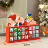 24 Days Deer On Roof Block Shaped Wooden Advent Calendar