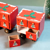 24 Days Red Bogie Train Shaped Wooden Advent Calendar