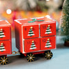 24 Days Red Bogie Train Shaped Wooden Advent Calendar