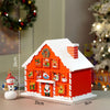 24 Days Red Snow Home Shaped Wooden Advent Calendar