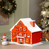 24 Days Red Snow Home Shaped Wooden Advent Calendar