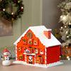 24 Days Red Snow Home Shaped Wooden Advent Calendar