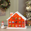24 Days Red Snow Home Shaped Wooden Advent Calendar