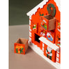 24 Days Red Snow Home Shaped Wooden Advent Calendar