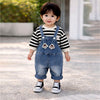 Black Mad Ted Dungaree With Stripes T-Shirt
