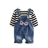 Black Mad Ted Dungaree With Stripes T-Shirt
