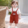 3D Brown Bear Hanging Legs Dungaree With Tshirt