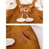Cream Baseball Bear Dungaree With Tshirt