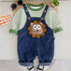 Spongy Lion Dungaree With Green Stripes T-Shirt