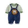 Spongy Lion Dungaree With Green Stripes T-Shirt