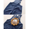 Spongy Lion Dungaree With Grey Stripes T-Shirt