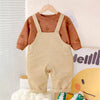 Khakhi Baseball Bear Dungaree With Tshirt