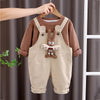 Olive Brown 3D Animal Dungaree With Brown T-Shirt